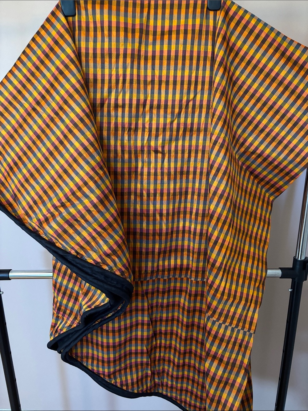 Plaid Orange/Yellow/Black 96” Round Tablecloth